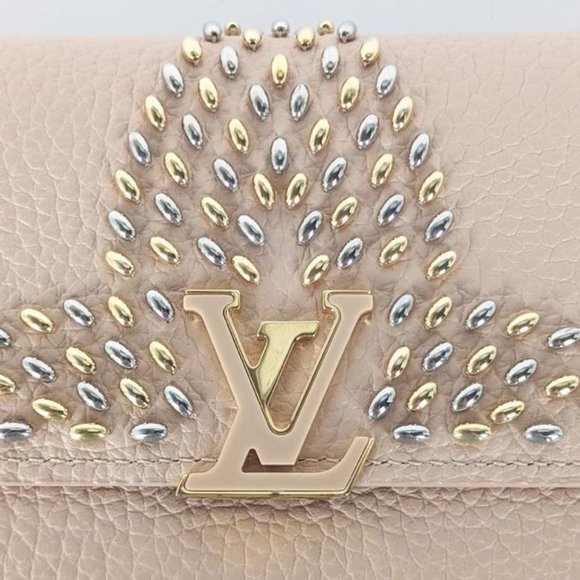 Louis Vuitton Peach Capucines Studded Wallet - Picture 4 of 6